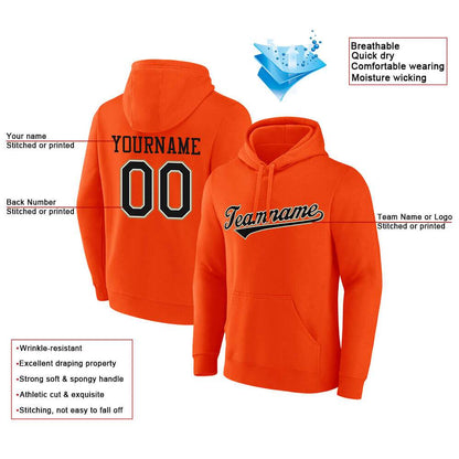 Benutzerdefinierte Authentisch Sweatshirt-Kapuzenpulli Schwarz-Gelb-Rot