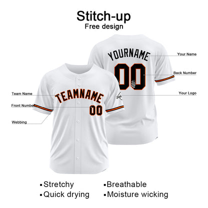 Benutzerdefinierte Authentisch Baseball-Trikot Weiss Netz