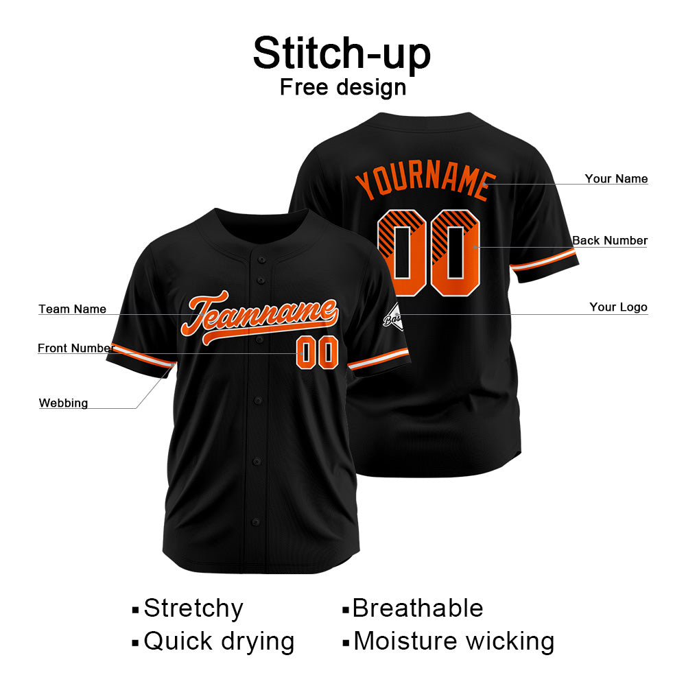 Benutzerdefinierte Authentisch Baseball-Trikot Schwarz Netz