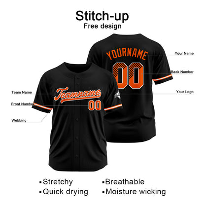 Benutzerdefinierte Authentisch Baseball-Trikot Schwarz Netz