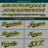 Benutzerdefinierte Authentisch Baseball-Trikot Grau-Grün-Gold Netz