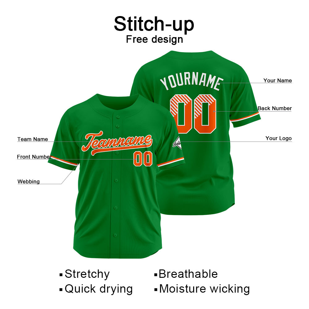 Benutzerdefinierte Authentisch Baseball-Trikot Grün Netz