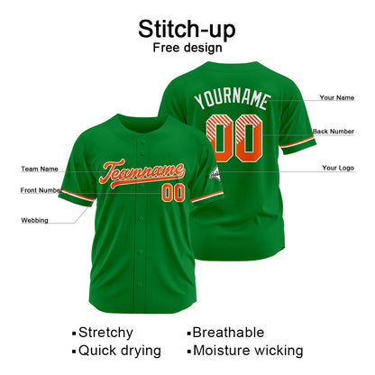 Benutzerdefinierte Authentisch Baseball-Trikot Grün Netz