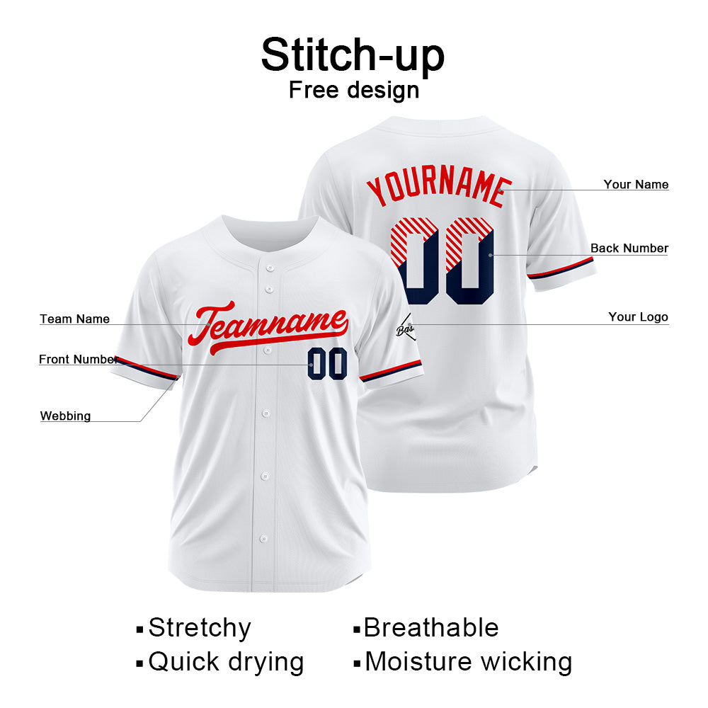 Benutzerdefinierte Authentisch Baseball-Trikot Weiss Netz