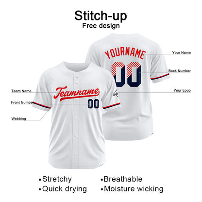 Benutzerdefinierte Authentisch Baseball-Trikot Weiss Netz