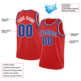 Benutzerdefiniert Authentisch Basketball Jersey Rot-Royal-Weiß