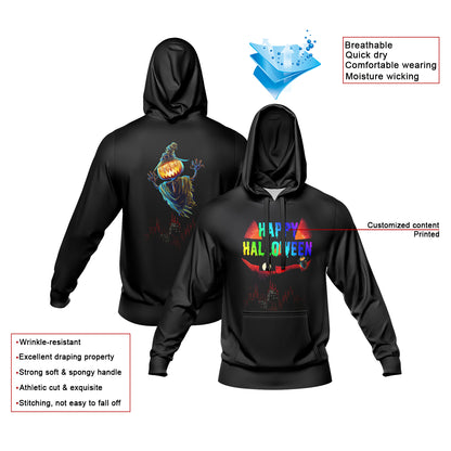 Benutzerdefinierter personalisierter Halloween-Hoodie für Halloween-Langarm-Sweatshirts für Erwachsene und Kinder, leichte, lässige Pullover-Oberteile