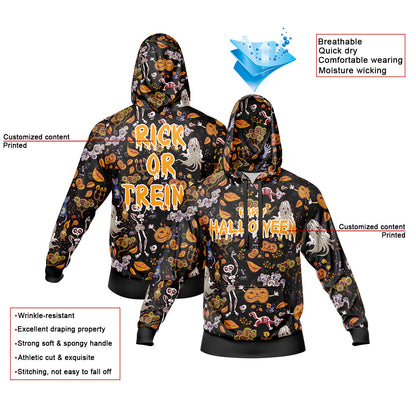 Benutzerdefinierter personalisierter Halloween-Hoodie für Halloween-Langarm-Sweatshirts für Erwachsene und Kinder, leichte, lässige Pullover-Oberteile