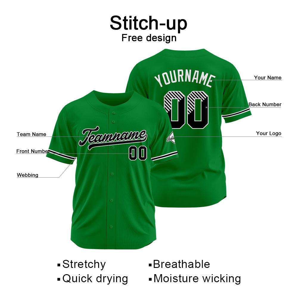 Benutzerdefinierte Authentisch Baseball-Trikot Grün Netz