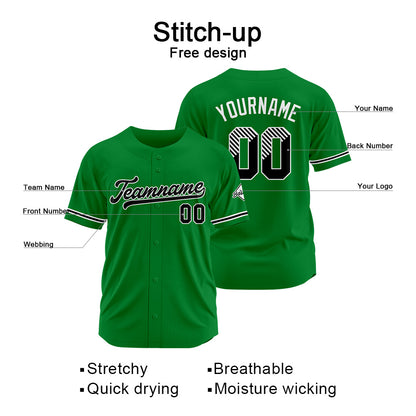 Benutzerdefinierte Authentisch Baseball-Trikot Grün Netz