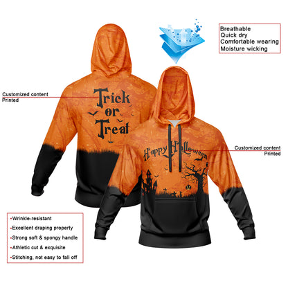 Benutzerdefinierter personalisierter Halloween-Hoodie für Halloween-Langarm-Sweatshirts für Erwachsene und Kinder, leichte, lässige Pullover-Oberteile