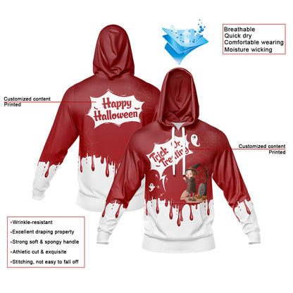 Benutzerdefinierter personalisierter Halloween-Hoodie für Halloween-Langarm-Sweatshirts für Erwachsene und Kinder, leichte, lässige Pullover-Oberteile