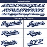 Benutzerdefinierte Authentisch Baseball-Trikot Weiß-Marine-Hellblau Netz