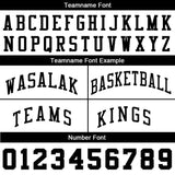 Benutzerdefiniert Weiß-Schwarz Authentisch Rückblick Basketball Kurze Hose