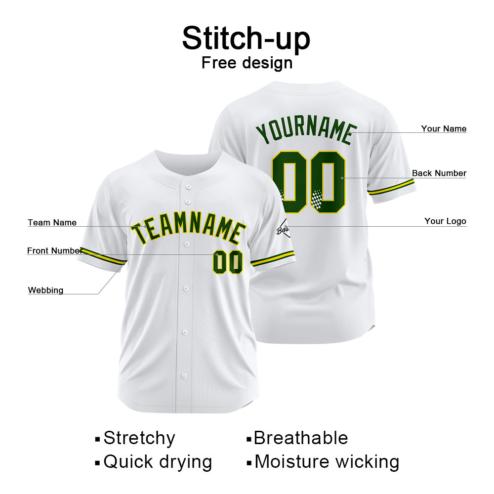 Benutzerdefinierte Authentisch Baseball-Trikot Weiss Netz