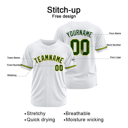 Benutzerdefinierte Authentisch Baseball-Trikot Weiss Netz