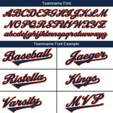 Benutzerdefinierte Authentisch Baseball-Trikot Marine-Orange Netz