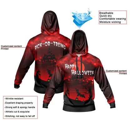 Benutzerdefinierter personalisierter Halloween-Hoodie für Halloween-Langarm-Sweatshirts für Erwachsene und Kinder, leichte, lässige Pullover-Oberteile