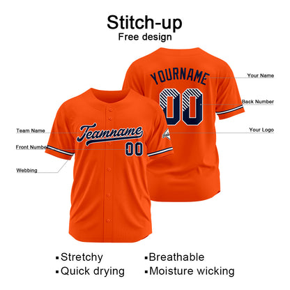 Benutzerdefinierte Authentisch Baseball-Trikot Orange Netz