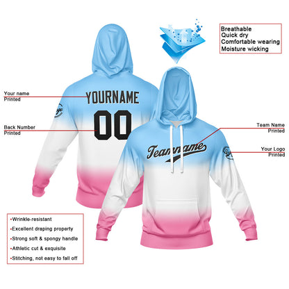Benutzerdefiniert Gradient Sport Jersey Satz Zwanglos Sport Trainingsanzug Blau Weiß Rosa
