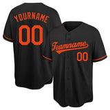 Benutzerdefinierte Authentisch Baseball-Trikot Schwarz-Orange Netz