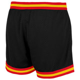 Benutzerdefiniert Rot-Gelb-Weiß Authentisch Rückblick Basketball Kurze Hose