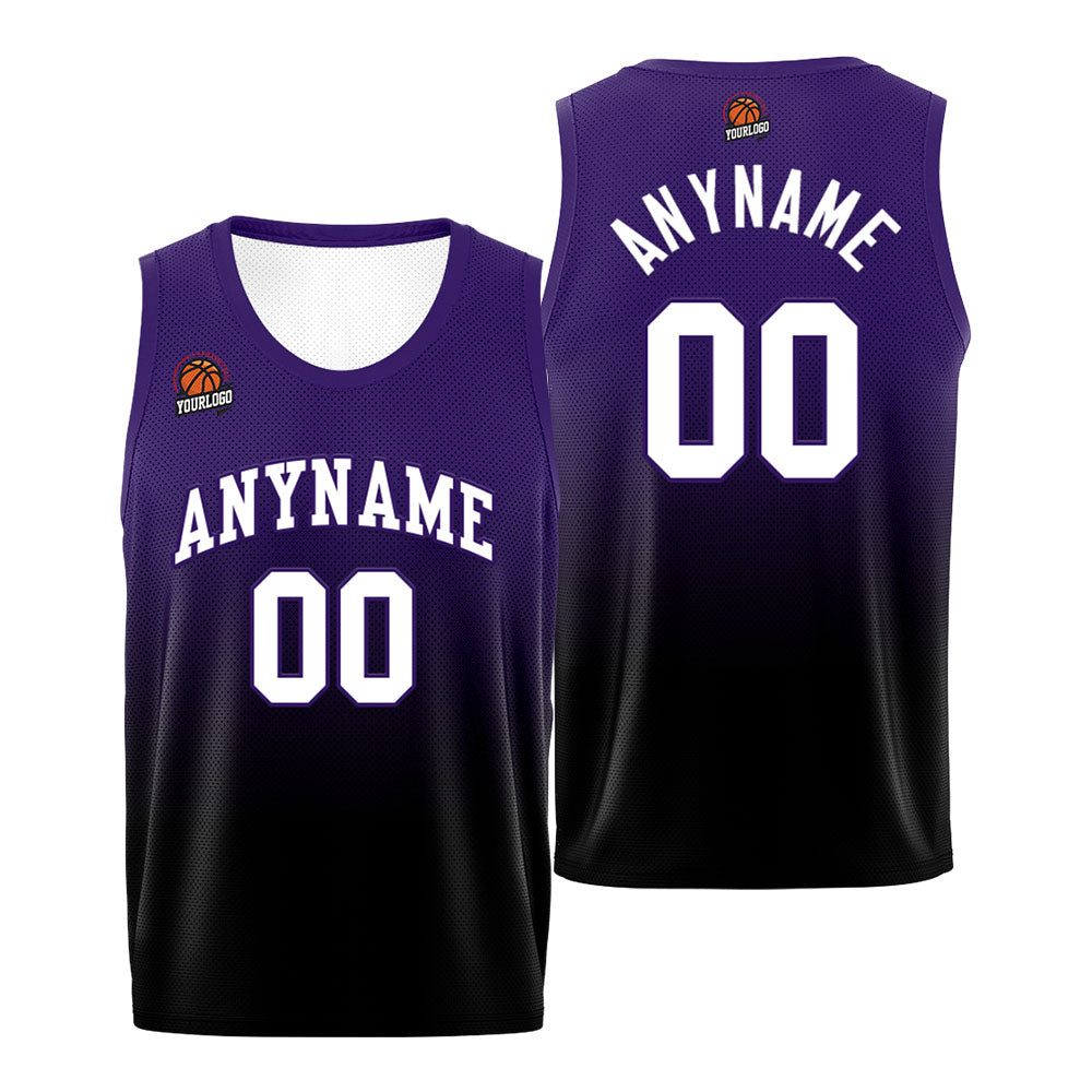 Benutzerdefinierte Basketball Jersey personalisiert genäht Name&Number&Logo Schwarz&Lila