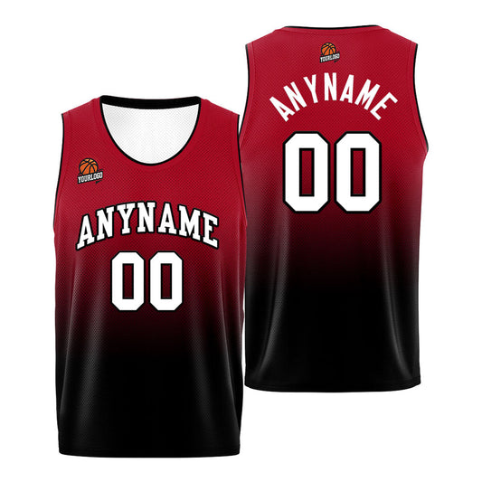 Benutzerdefinierte Basketball Jersey personalisiert genäht Name&Number&Logo Schwarz&Rot