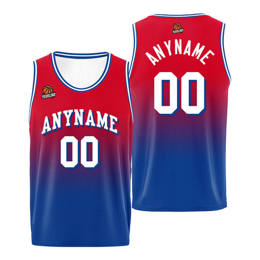 Benutzerdefinierte Basketball Jersey personalisiert genäht Name&Number&Logo Royal&Rot