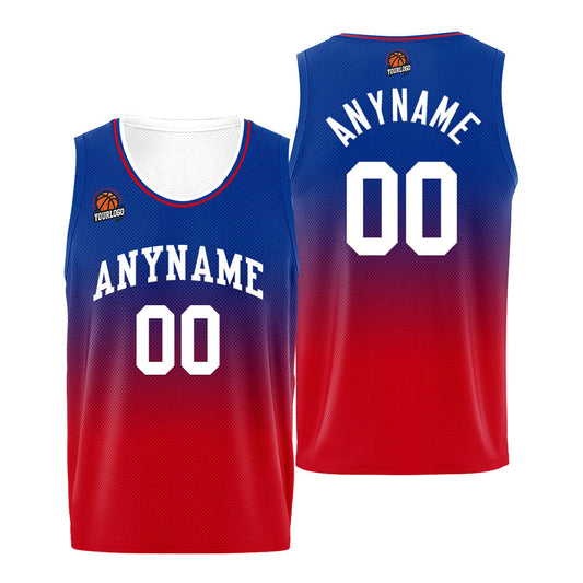 Benutzerdefinierte Basketball Jersey personalisiert genäht Name&Number&Logo Rot&Royal