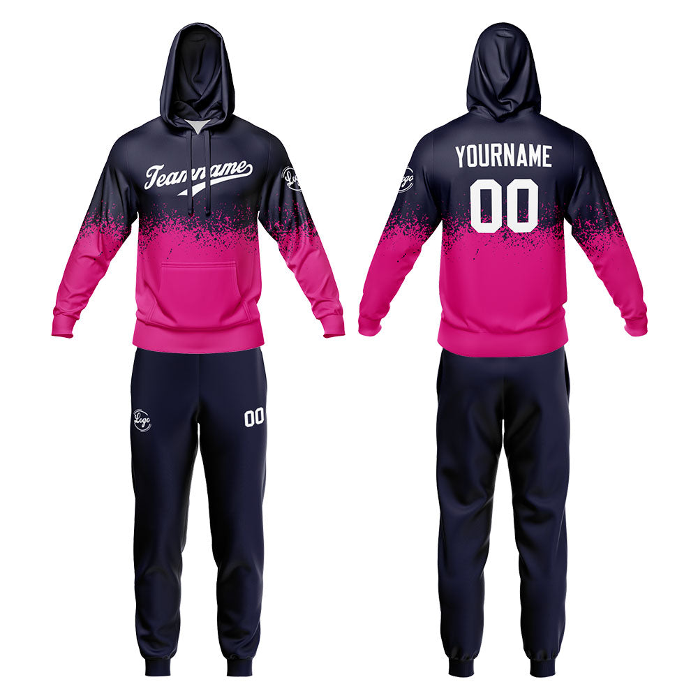 Benutzerdefiniert Sport Jersey Satz Heiß Marine-Heiß Rosa