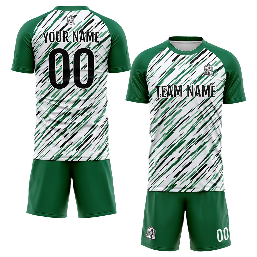 Benutzerdefinierte Fußball Trikots für Männer Frauen Personalisierte Fußball Uniformen für Erwachsene und Kind Grün&Schwarz