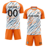 Benutzerdefinierte Fußballuniform Jersey Kinder Erwachsene Personalisiertes Set Jersey Shirt Orange