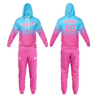 Benutzerdefiniert Sport Jersey Satz Heiß Rosa-Hellblau