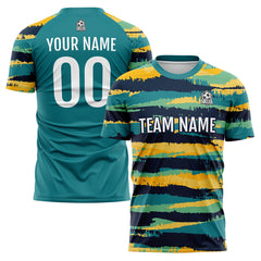 Benutzerdefinierte Fußball Trikots für Männer Frauen Personalisierte Fußball Uniformen für Erwachsene und Kind Teal