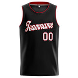 Benutzerdefinierte Authentisch  Basketball Trikot Schwarz-Weiß-Rot