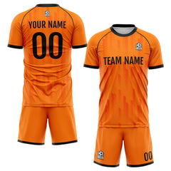 Benutzerdefinierte Fußball Trikots für Männer Frauen Personalisierte Fußball Uniformen für Erwachsene und Kind Orange&Schwarz