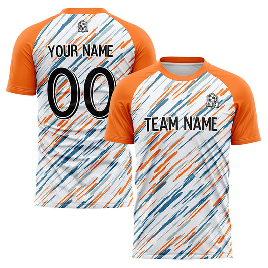 Benutzerdefinierte Fußballuniform Jersey Kinder Erwachsene Personalisiertes Set Jersey Shirt Orange