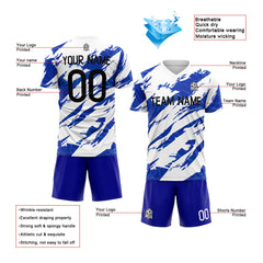 Benutzerdefinierte Fußballuniform Jersey Kinder Erwachsene Personalisiertes Set Jersey Shirt Weiß