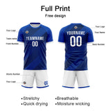 Benutzerdefinierte Fußball Trikots für Männer Frauen Personalisierte Fußball Uniformen für Erwachsene und Kind Royal-Weiß