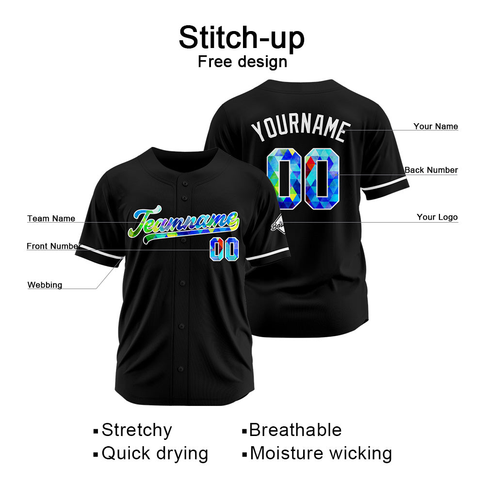 Benutzerdefinierte Authentisch Baseball Schwarz