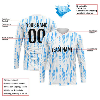 Kundenspezifisches Basketball Fußball Fußball Schießen langes T-Shirt für Erwachsene und Kinder Weiß