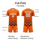 Benutzerdefinierte Fußball Trikots für Männer Frauen Personalisierte Fußball Uniformen für Erwachsene und Kind Orange-Marine