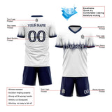 Benutzerdefinierte Fußballuniform Jersey Kinder Erwachsene Personalisiertes Set Jersey Shirt Weiß