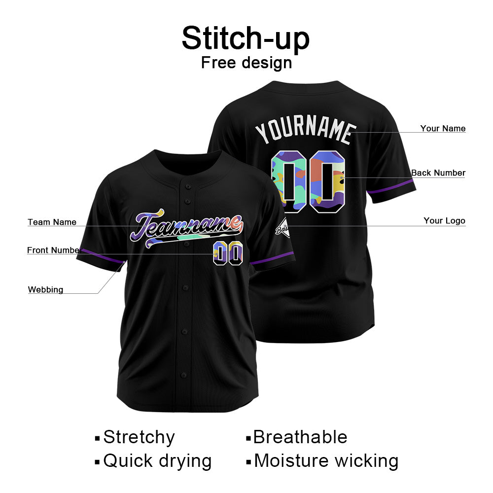Benutzerdefinierte Authentisch Baseball Schwarz