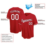 Benutzerdefinierte Authentisch Baseball-Trikot Rot-Weiß-Schwarz Netz