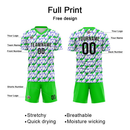 Benutzerdefinierte Fußball Trikots für Männer Frauen Personalisierte Fußball Uniformen für Erwachsene und Kind Neon Grün