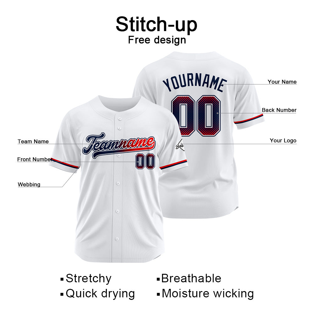 Benutzerdefinierte Authentisch Baseball Weiß