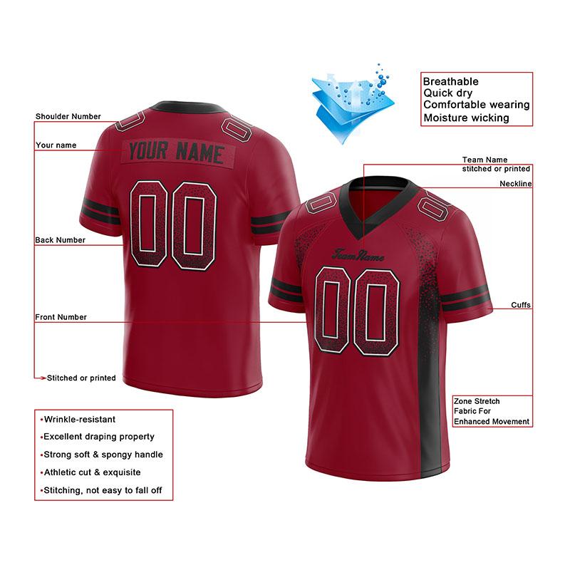 Benutzerdefinierte Authentisch Drift Mode Fußball Jersey Rot-Schwarz Gittergewebe