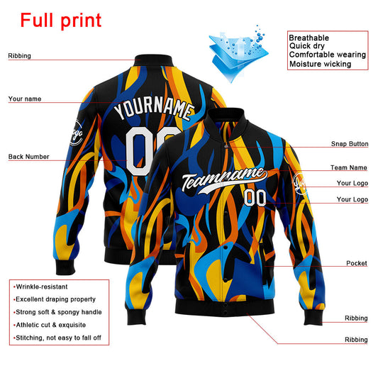 Personalisiert Benutzerdefiniert Jacke Anpassen Ihr Teamname, Logo und Nummer